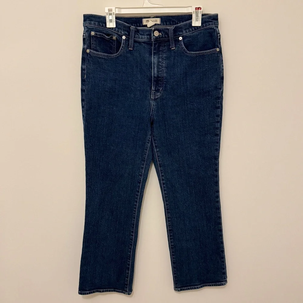 Madewell Slim Demi-Boot Jeans in Midwick Wash Size 31 Dark Blue Bootcut Jean - Picture 3 of 13